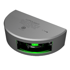 LOPOLIGHT SERIES 301-001, NAVIGATION LIGHT, 2NM, VERTICAL MOUNT, GREEN, SILVER HOUSING, 6M CABLE