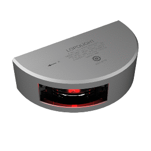 LOPOLIGHT SERIES 301-002, NAVIGATION LIGHT, 2NM, VERTICAL MOUNT, RED, SILVER HOUSING, 6M CABLE