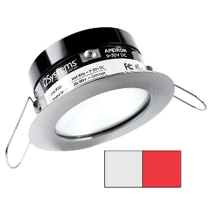 I2SYSTEMS APEIRON PRO A503, 3W SPRING MOUNT LIGHT, ROUND, COOL WHITE & RED, BRUSHED NICKEL FINISH