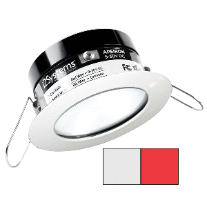 I2SYSTEMS APEIRON PRO A503, 3W SPRING MOUNT LIGHT, ROUND, COOL WHITE & RED, WHITE FINISH