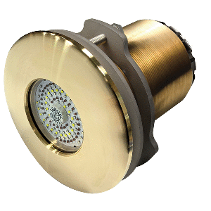 LUMITEC SEABLAZE TYPHOON UNDERWATER LIGHT, BRONZE THRU-HULL LED LIGHT, WHITE/BLUE, FLUSH MOUNT