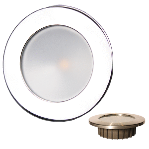 LUNASEA GEN3 WARM WHITE, RGBW FULL COLOR 3.5" IP65 RECESSED LIGHT W/POLISHED STAINLESS STEEL BEZEL, 12VDC