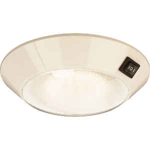 SEA DOG WHITE PLASTIC LED DOME LIGHT 4" DAY/NIGHT, CLEAR/RED BULB