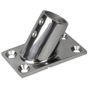 SEA DOG RAIL BASE FITTING RECTANGULAR BASE 60-DEG 316 SS, 1-7/8" X 3-1/4", 1" OD