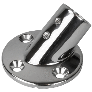 SEA DOG RAIL BASE FITTING 2-3/4" ROUND BASE 45-DEG 316 SS, 1" OD