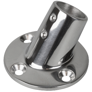 SEA DOG RAIL BASE FITTING 2-3/4" ROUND BASE 60-DEG 316 SS, 1" OD