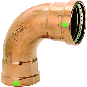 VIEGA PROPRESS 2-1/2", 90-DEG COPPER ELBOW, DOUBLE PRESS CONNECTION, SMART CONNECT TECHNOLOGY
