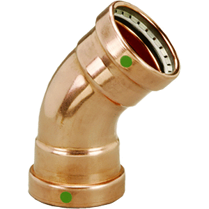 VIEGA PROPRESS 2-1/2", 45-DEG COPPER ELBOW, DOUBLE PRESS CONNECTION, SMART CONNECT TECHNOLOGY