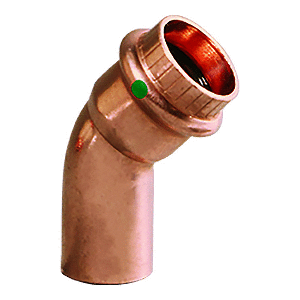 VIEGA PROPRESS 1-1/4", 45-DEG COPPER ELBOW, STREET/PRESS CONNECTION, SMART CONNECT TECHNOLOGY