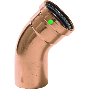 VIEGA PROPRESS, 2-1/2", 45-DEG COPPER ELBOW, STREET/PRESS CONNECTION, SMART CONNECT TECHNOLOGY