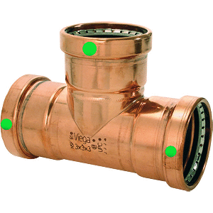 VIEGA PROPRESS 2-1/2" COPPER TEE, TRIPLE PRESS CONNECTION, SMART CONNECT TECHNOLOGY