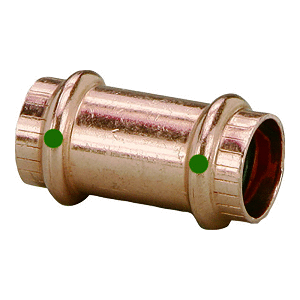 VIEGA PROPRESS 1" COPPER COUPLING W/O STOP, DOUBLE PRESS CONNECTION, SMART CONNECT TECHNOLOGY