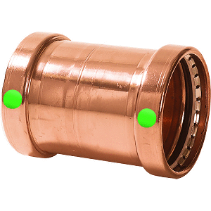 VIEGA PROPRESS 2-1/2" COPPER COUPLING W/O STOP, DOUBLE PRESS CONNECTION, SMART CONNECT TECHNOLOGY