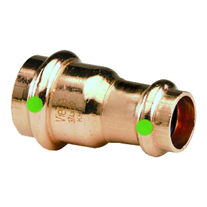 VIEGA PROPRESS 1-1/2" X 1" COPPER REDUCER, DOUBLE PRESS CONNECTION, SMART CONNECT TECHNOLOGY