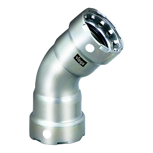 VIEGA MEGAPRESS 1-1/2" 45-DEG STAINLESS STEEL 304 ELBOW, DOUBLE PRESS CONNECTION, SMART CONNECT TECHNOLOGY