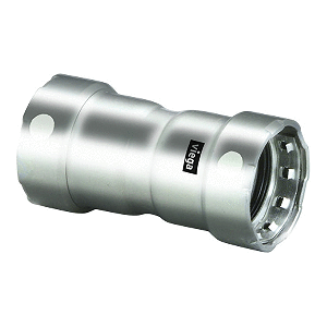 VIEGA MEGAPRESS 1-1/2" STAINLESS STEEL 304 COUPLING W/STOP, DOUBLE PRESS CONNECTION, SMART CONNECT TECHNOLOGY