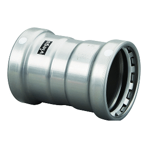 VIEGA MEGAPRESS 2-1/2" CARBON STEEL COUPLING W/STOP W/FMK DOUBLE PRESS CONNECTION, SMART CONNECT TECHNOLOGY