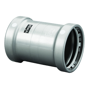 VIEGA MEGAPRESS 4" CARBON STEEL COUPLING W/O STOP W/FMK, DOUBLE PRESS CONNECTION, SMART CONNECT TECHNOLOGY
