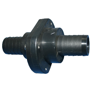 TH MARINE DOUBLE BARB INLINE SCUPPER CHECK VALVE, 1-1/8", BLACK