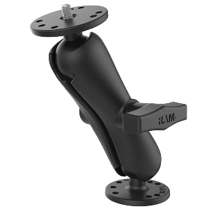 RAM MOUNT RAM DOUBLE BALL MOUNT W/1/4"-20 MALE THREAD, MEDIUM ARM