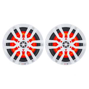 DS18 HYDRO 6.5" 2-WAY MARINE SPEAKERS W/RGB LED LIGHTS 300W, WHITE