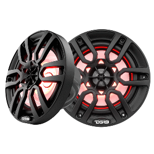 DS18 HYDRO 6.5" 2-WAY MARINE SPEAKERS W/RBG LED LIGHTS 300W, MATTE BLACK
