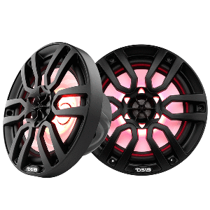 DS18 HYDRO 8" 2-WAY MARINE SPEAKERS W/RGB LED LIGHTS 375W, MATTE BLACK