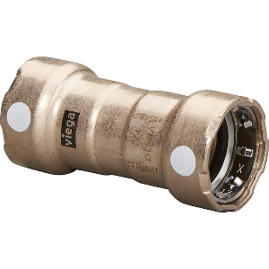 VIEGA MEGAPRESS 3/4" COPPER NICKEL COUPLING W/STOP DOUBLE PRESS CONNECTION, SMART CONNECT TECHNOLOGY