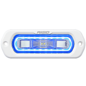 RIGID INDUSTRIES SR-L SERIES MARINE SPREADER LIGHT, WHITE FLUSH MOUNT, WHITE LIGHT W/BLUE HALO