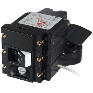 BLUE SEA A-SERIES ELCI MAIN CIRCUIT BREAKER, DOUBLE POLE 120V AC 30A, FLAT ROCKER