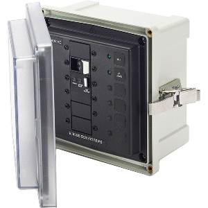 BLUE SEA 3120, SMS PANEL ENCLOSURE W/ELCI MAIN (50A) AND 2 BLANKS, 240V