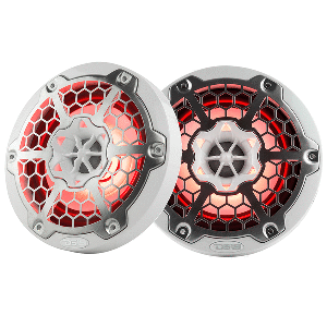 DS18 NEW EDITION HYDRO 6.5" 2-WAY MARINE SPEAKERS W/RGB LED LIGHTING 300W, WHITE