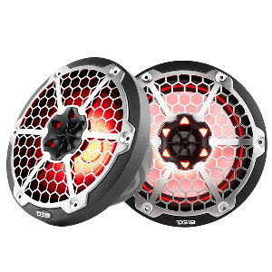 DS18 NEW EDITION HYDRO 8" 2-WAY MARINE SPEAKERS W/RGB LED LIGHTING 375W, BLACK