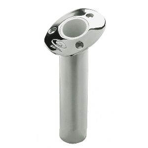 CE SMITH FLUSH MOUNT ROD HOLDER, 15 DEGREE & 9" DEPTH, SS, CAST GIMBAL, WHITE VINYL LINER