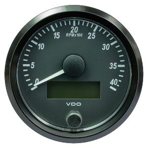 VDO SINGLEVIU 80MM (3-1/8") TACHOMETER, 4,000 RPM