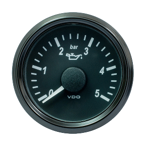 VDO SINGLEVIU 52MM (2-1/16") OIL PRESSURE GAUGE, 5 BAR, 0-180 OHM