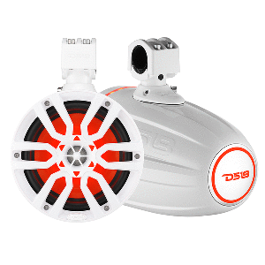 DS18 X SERIES HYDRO 6.5" WAKEBOARD POD TOWER SPEAKER W/RGB LED LIGHT, 300W, WHITE