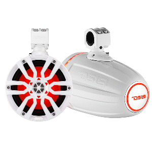 DS18 X SERIES HYDRO 8" WAKEBOARD POD TOWER SPEAKER W/RGB LED LIGHT, 375W, WHITE