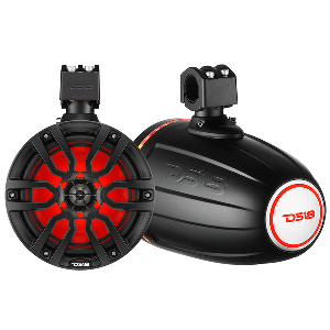 DS18 X SERIES HYDRO 8" WAKEBOARD POD TOWER SPEAKER W/RGB LED LIGHT, 375W, MATTE BLACK
