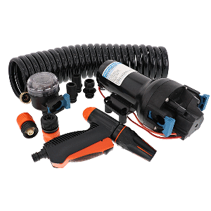JABSCO HOTSHOT HD6 HEAVY DUTY WASHDOWN PUMP W/25' HOSECOIL, 12V, 6 GPM, 70 PSI
