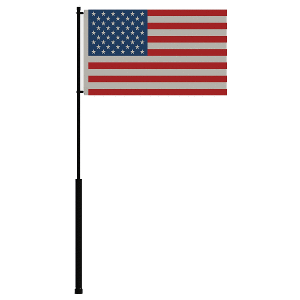 MATE SERIES FLAG POLE, 72" W/USA FLAG