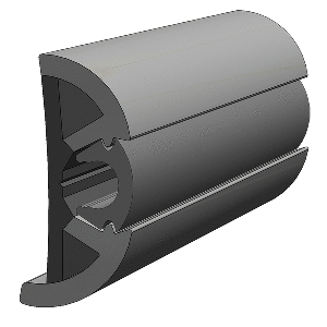 TACO SUPROFLEX RUB RAIL KIT GRAY W/GRAY INSERT, 2"H X 1.2"W X 80'L