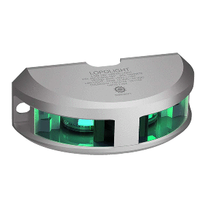 LOPOLIGHT SERIES 200-018, NAVIGATION LIGHT, 2NM, VERTICAL MOUNT, GREEN, SILVER HOUSING