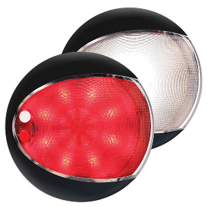 HELLA MARINE EUROLED 130 TOUCH, WHITE/RED, BLACK SHROUD