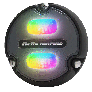 HELLA MARINE APELO A1 RGB UNDERWATER LIGHT, 1800 LUMENS, BLACK HOUSING, CHARCOAL LENS