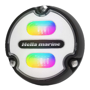 HELLA MARINE APELO A1 RGB UNDERWATER LIGHT, 1800 LUMENS, BLACK HOUSING, WHITE LENS