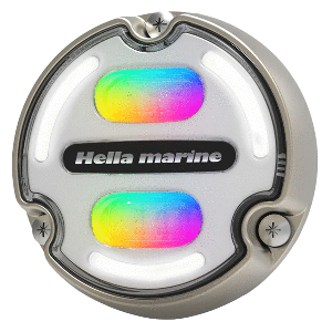 HELLA MARINE APELO A2 RGB UNDERWATER LIGHT, 3000 LUMENS, BRONZE HOUSING, WHITE LENS W/EDGE LIGHT