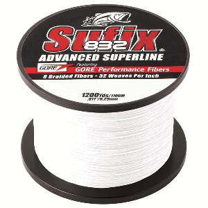SUFIX 832 ADVANCED SUPERLINE BRAID, 30LB, GHOST, 1200 YDS