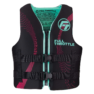 FULL THROTTLE ADULT RAPID-DRY LIFE JACKET, S/M, AQUA/BLACK