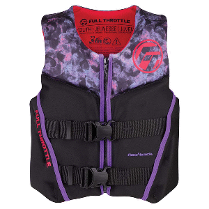 FULL THROTTLE YOUTH RAPID-DRY FLEX-BACK LIFE JACKET, PINK/BLACK